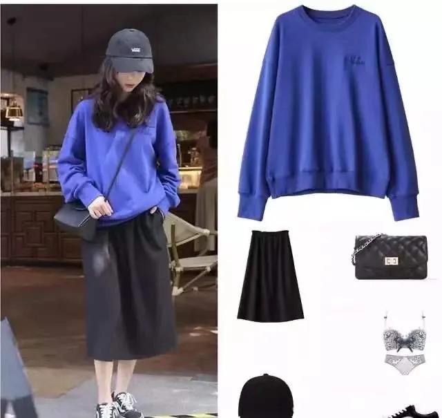 卫衣 半身裙 板鞋
