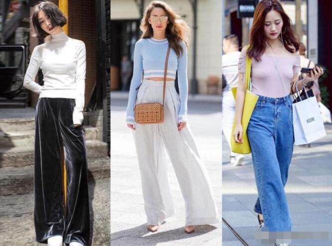 黑色丝绒阔腿裤 紧身针织上衣